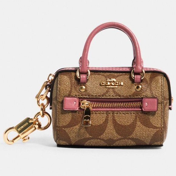 Coach Handbags - MINI ROWAN SATCHEL BAG CHARM IN SIGNATURE CANVAS